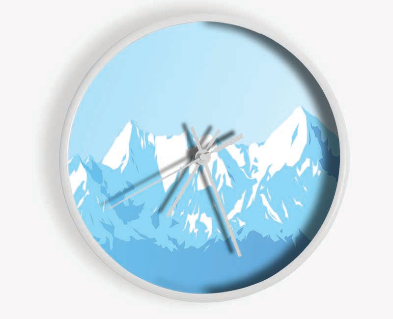 The Blue Mountain Snow Clock - Wallart-Direct UK