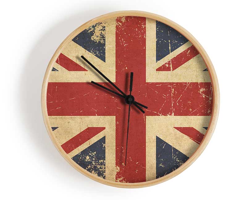 Grunge Union Jack Erosion Clock - Wallart-Direct UK