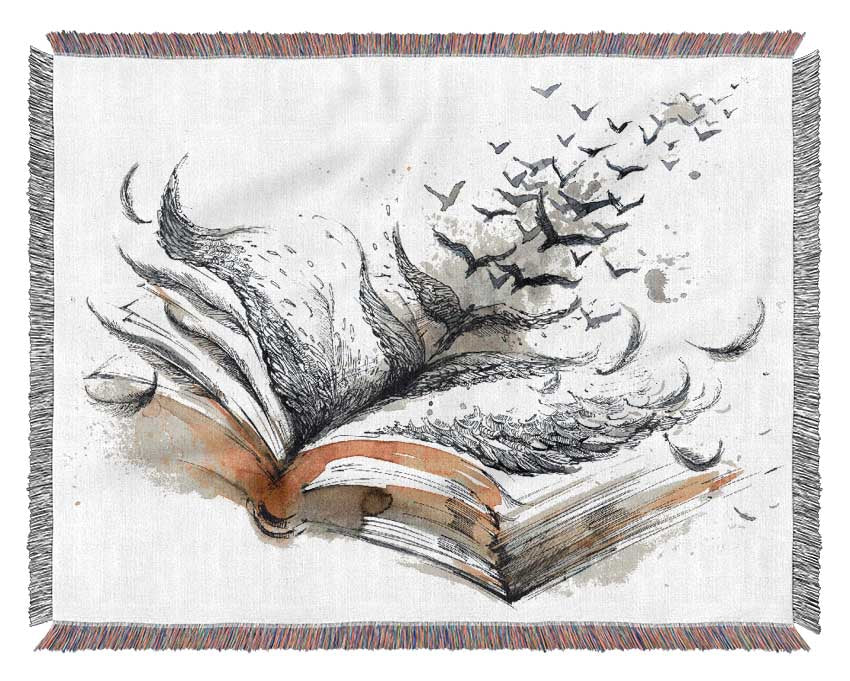 The Book Of Birds Woven Blanket