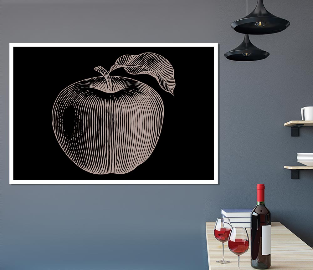 The Drawn Apple Print Poster Wall Art