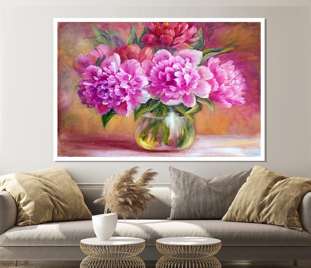 The Pink Blossom Vase Of Flowers Beauty Print Poster Wall Art