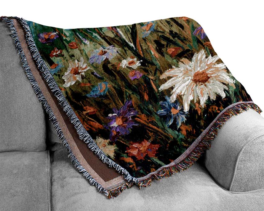 Lovely Spring Flowers Art Woven Blanket