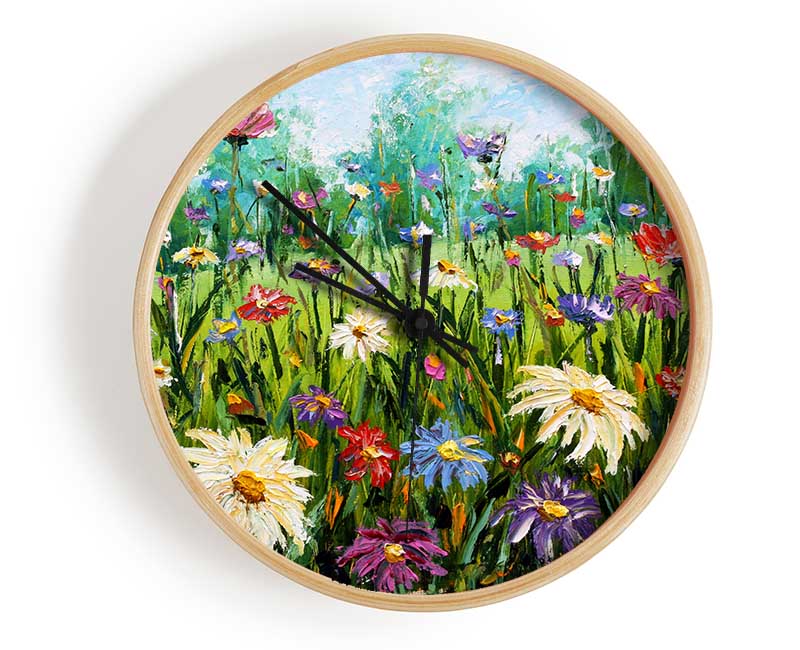 Lovely Spring Flowers Art Clock - Wallart-Direct UK