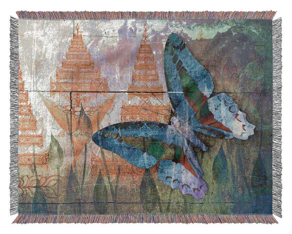 The Vivid Butterfly Grunge Woven Blanket