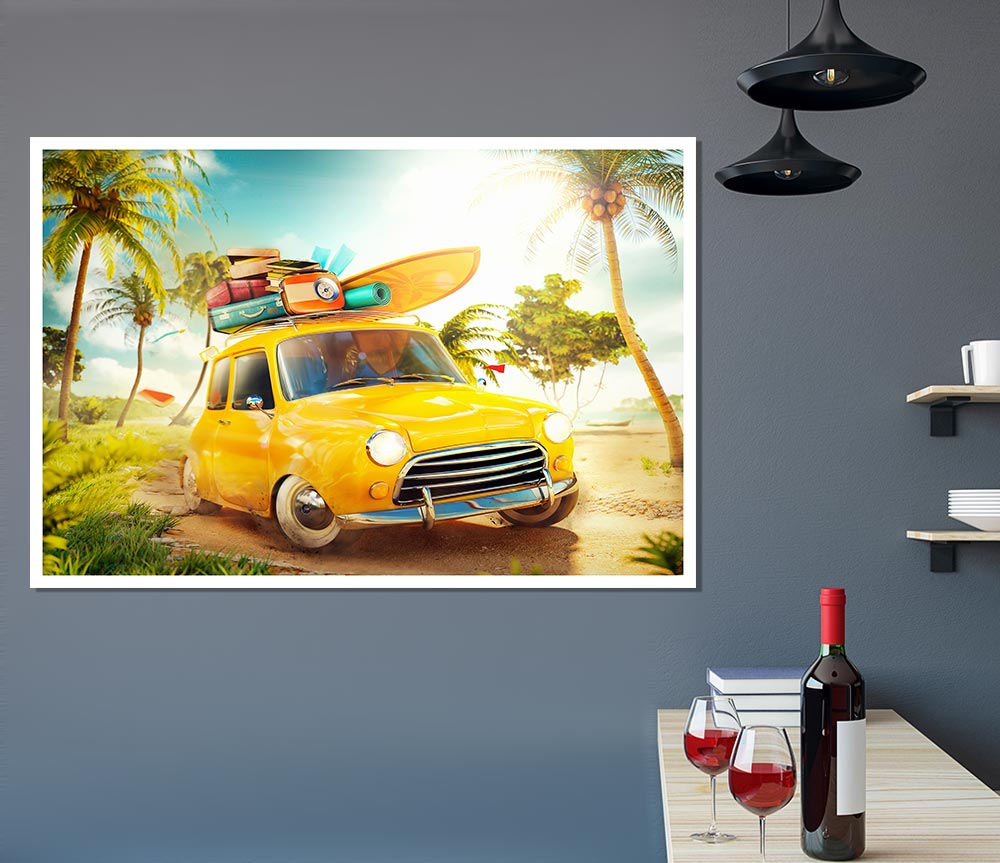 Yellow Classic Mini Trip Print Poster Wall Art