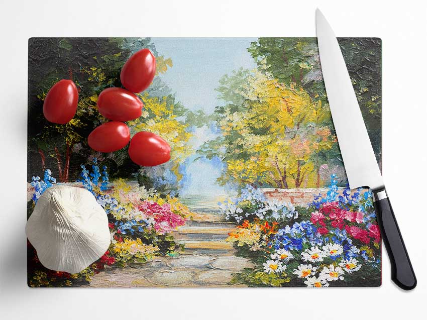 The Stone Cobble Forest Glass Chopping Board