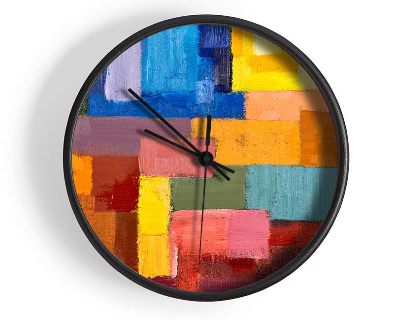 Patchwork Colours Mix Clock - Wallart-Direct UK