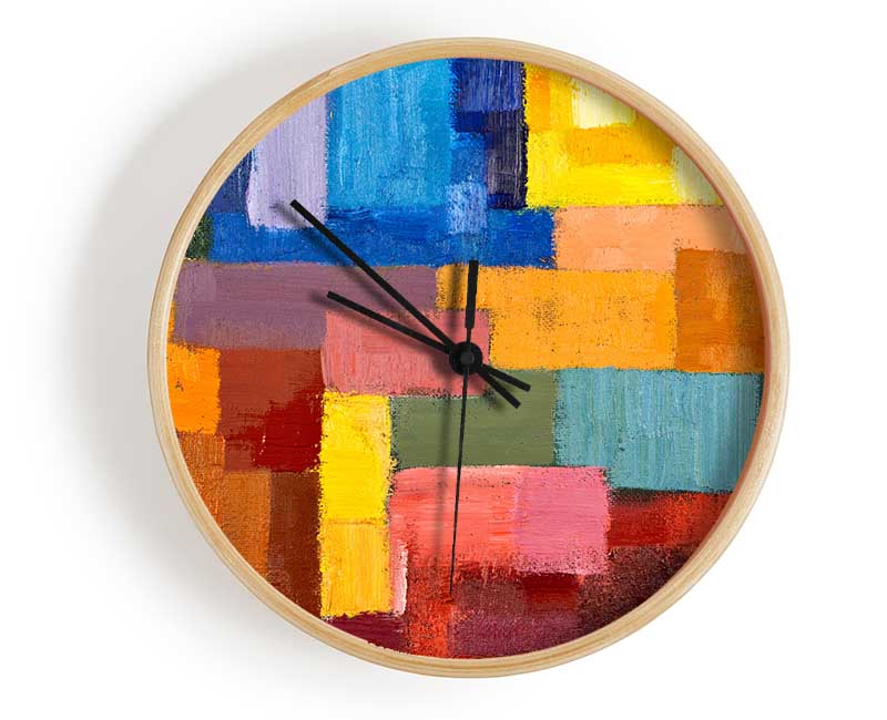 Patchwork Colours Mix Clock - Wallart-Direct UK