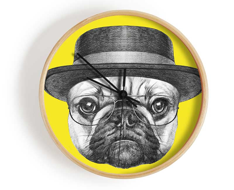 The Pug With A Hat Clock - Wallart-Direct UK