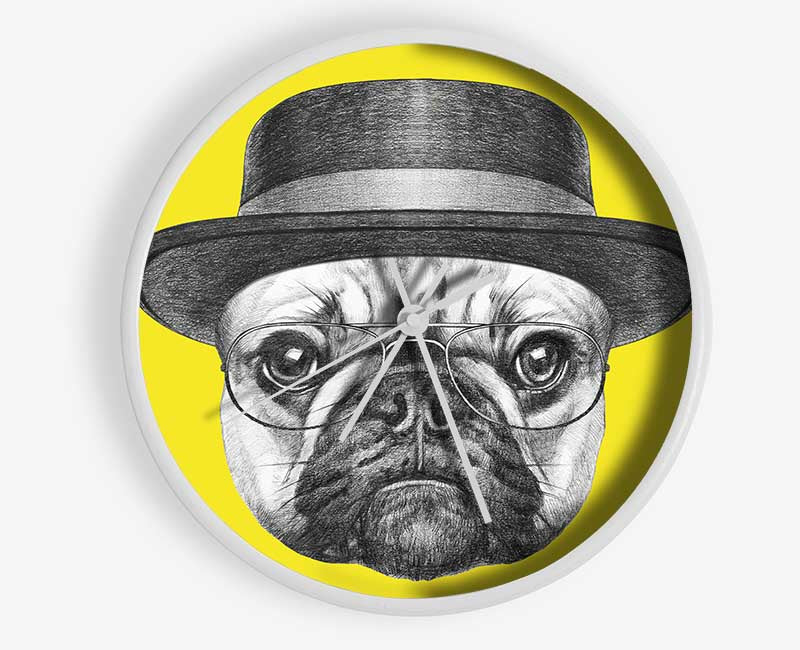 The Pug With A Hat Clock - Wallart-Direct UK