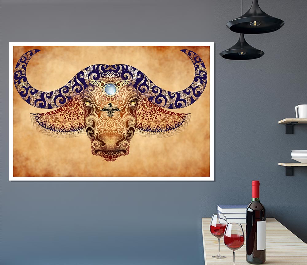 The Ethnic Ox Print Poster Wall Art