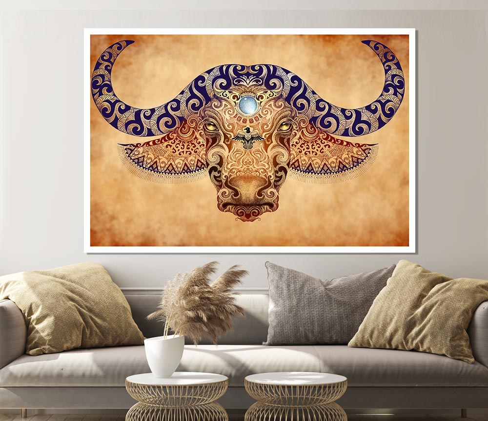 The Ethnic Ox Print Poster Wall Art