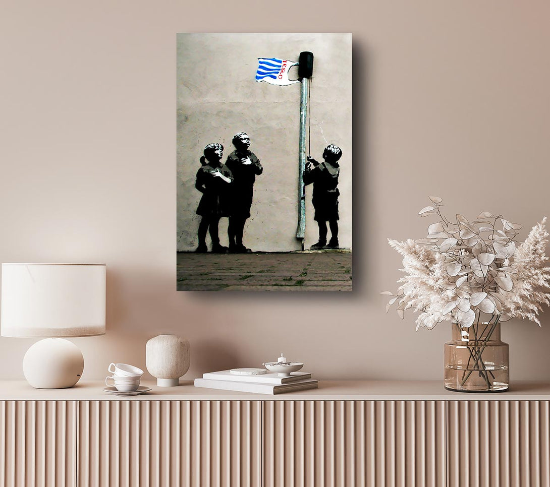 Picture of Homage To The Tesco Flag Canvas Print Wall Art