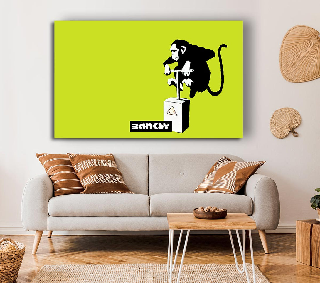 Picture of Monkey Detonator Lime Canvas Print Wall Art