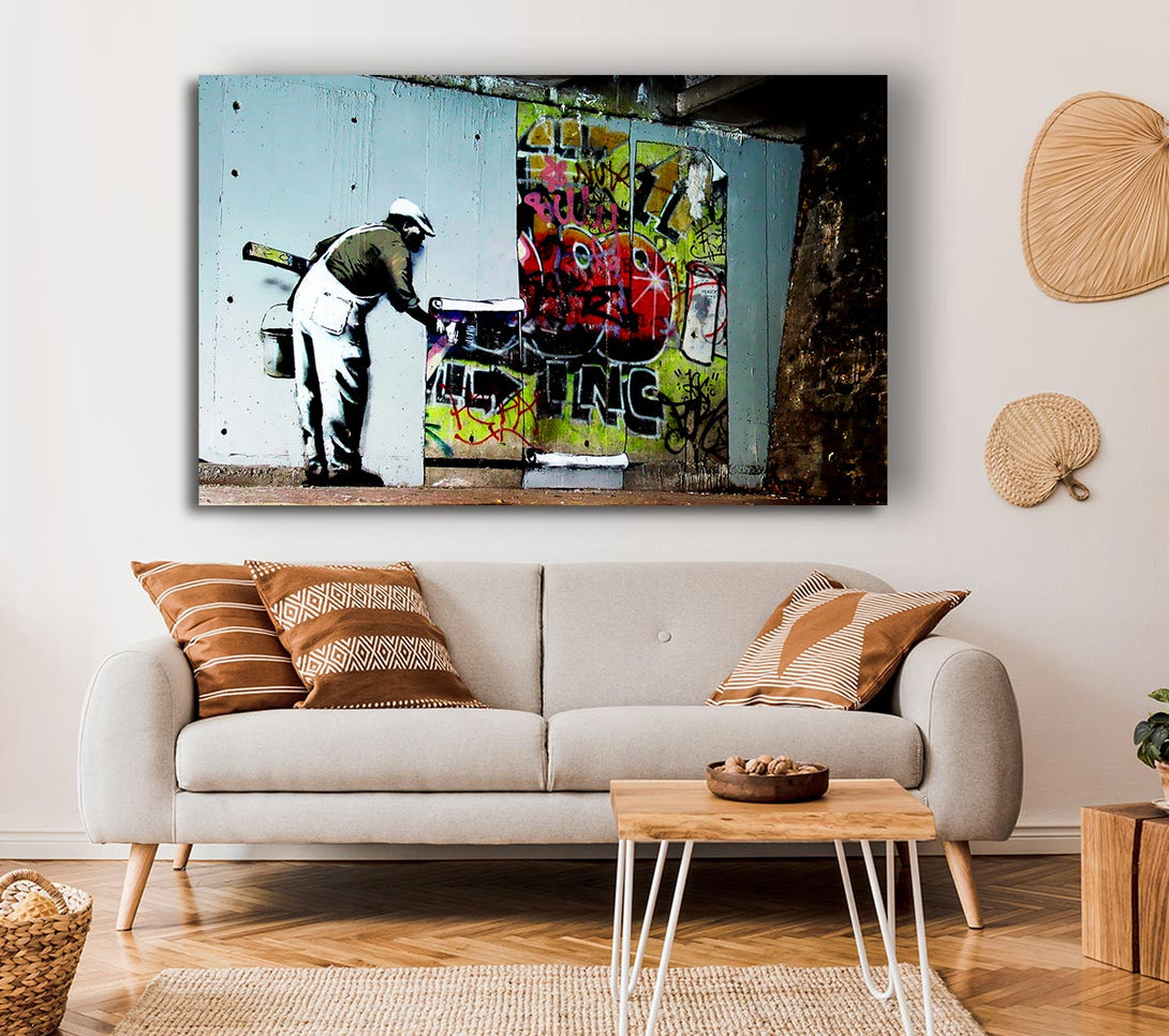 Picture of Grafitti Wallpaper Canvas Print Wall Art