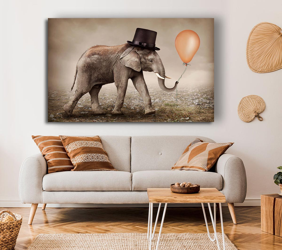 Picture of Top Hat Elephant Canvas Print Wall Art