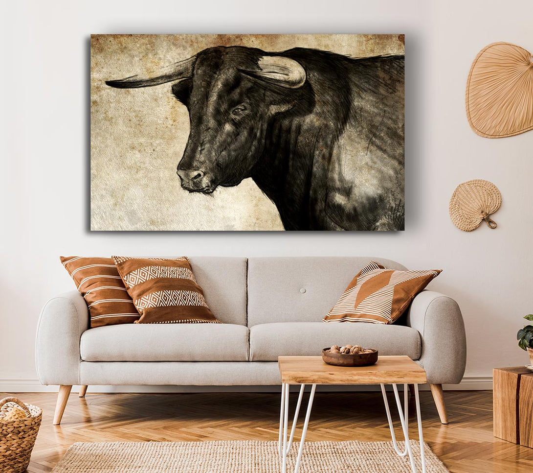 Picture of Bull Horns Canvas Print Wall Art