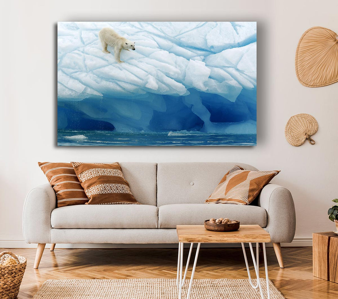 Picture of Polar Bear Ice Canvas Print Wall Art