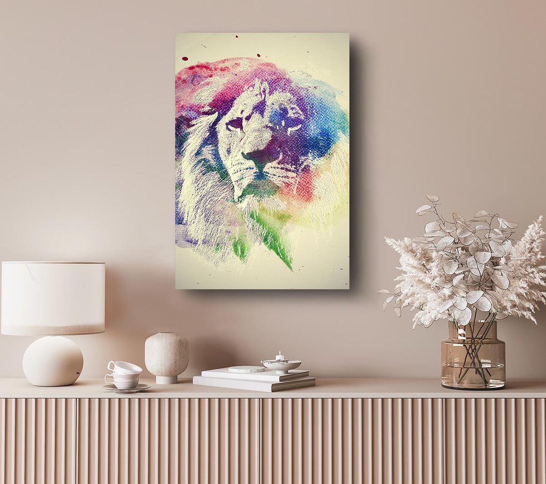 Picture of Rainbow Lion Canvas Print Wall Art