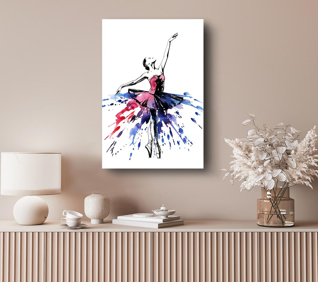 Picture of Blue Pink Ballerina 8 Canvas Print Wall Art