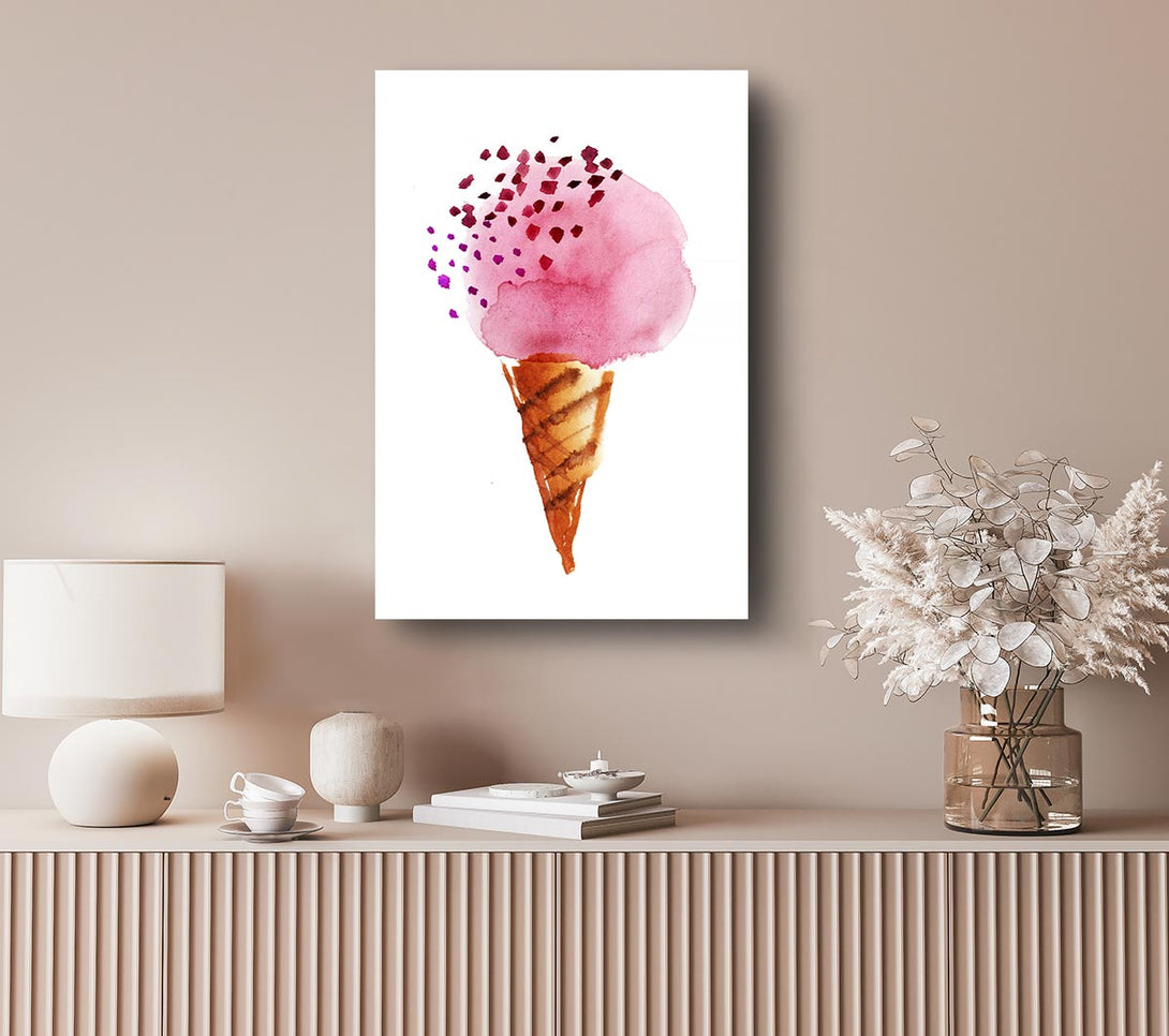 Picture of Strawberry Icecream Canvas Print Wall Art