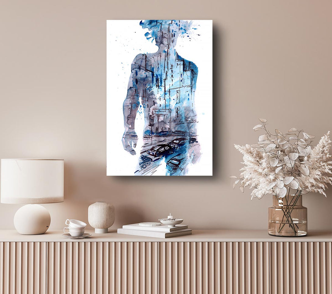 Picture of Man In The City Canvas Print Wall Art