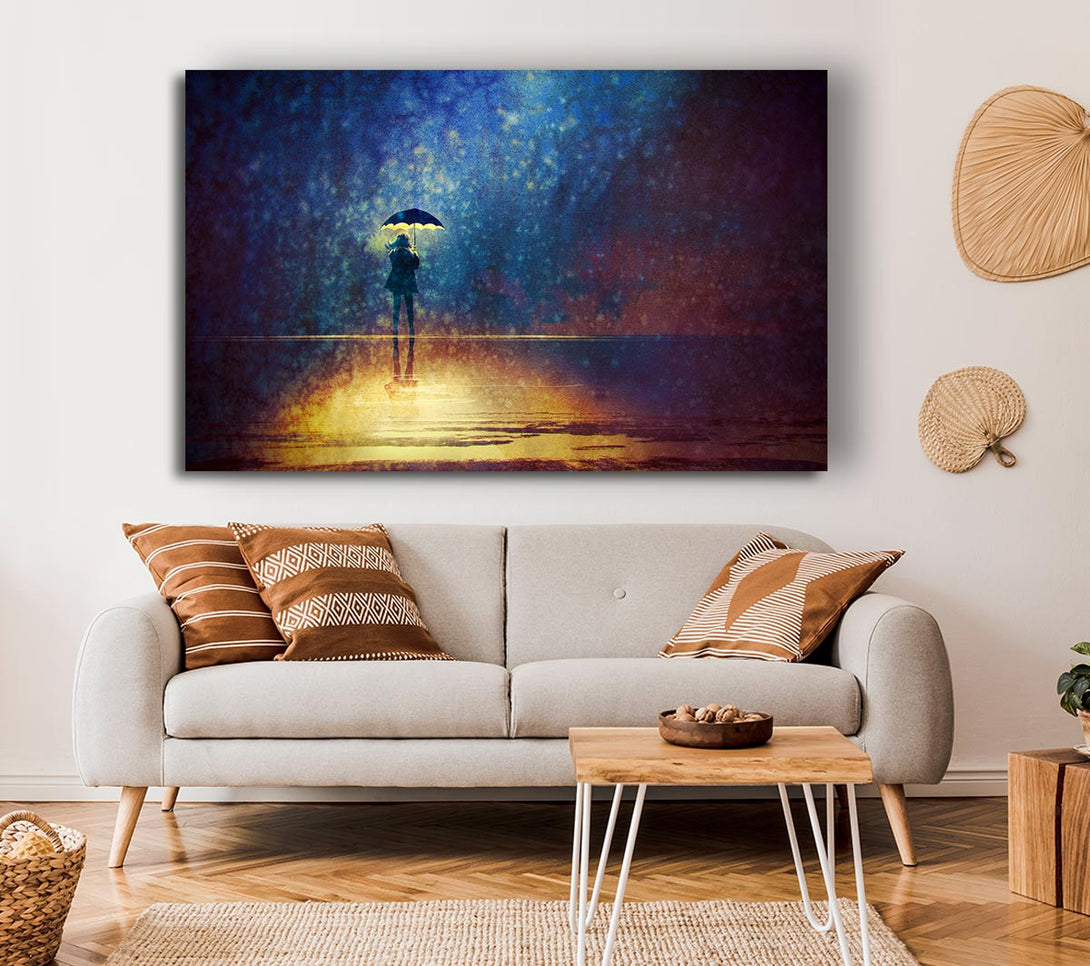 Picture of Golden Rain Sparkle Canvas Print Wall Art