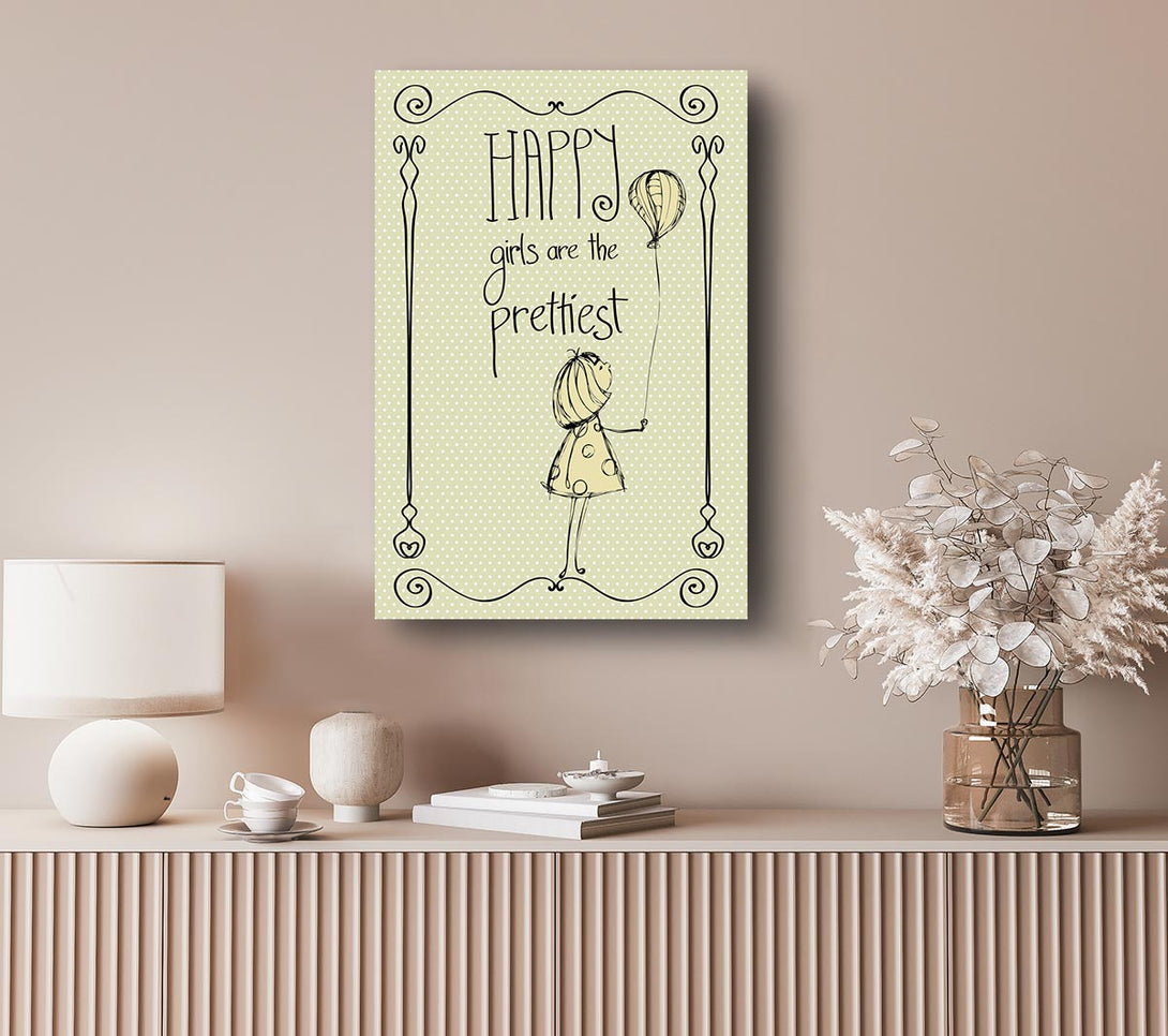 Picture of Happy Girls Are The prettiest Canvas Print Wall Art