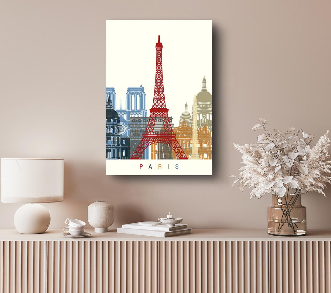 Picture of Eiffel Tower Retro 1 Canvas Print Wall Art