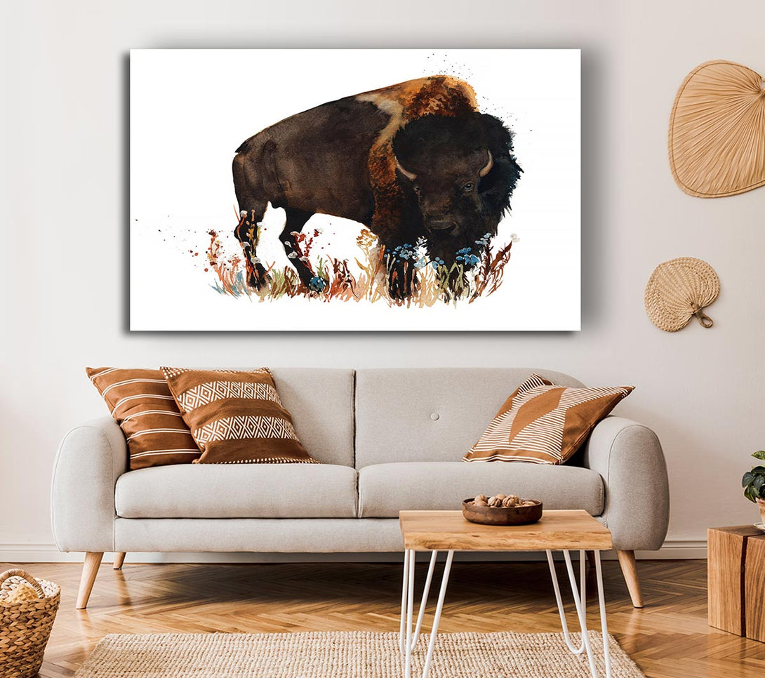 Picture of Bison Love Canvas Print Wall Art