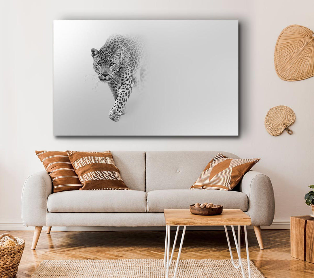 Picture of Leopard In The Mist Canvas Print Wall Art