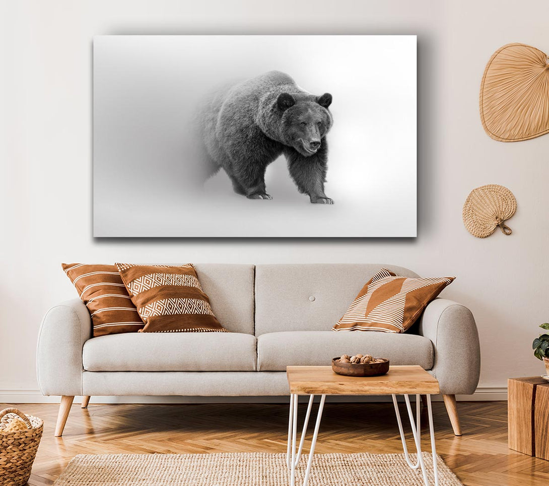 Picture of Bear In The Mist Canvas Print Wall Art