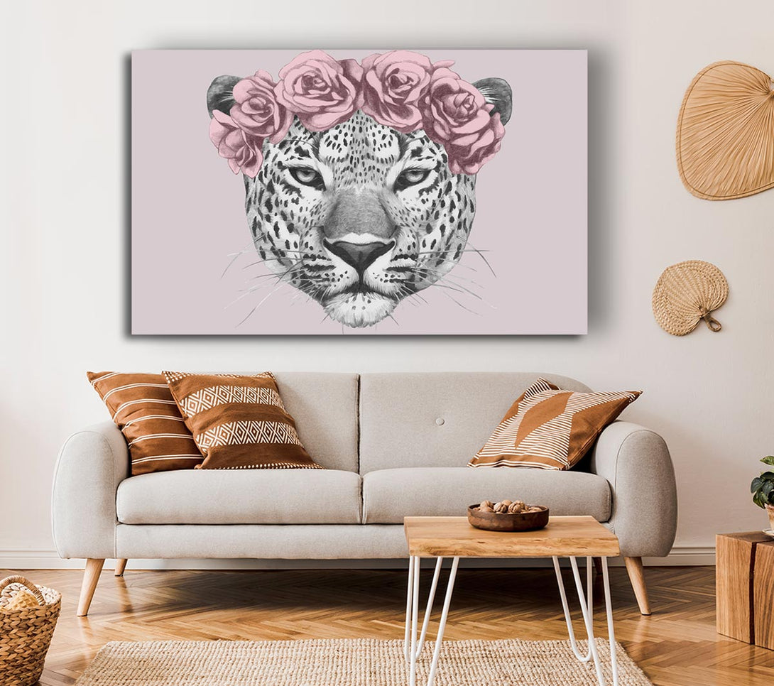 Picture of The Rose Head Leopard Canvas Print Wall Art