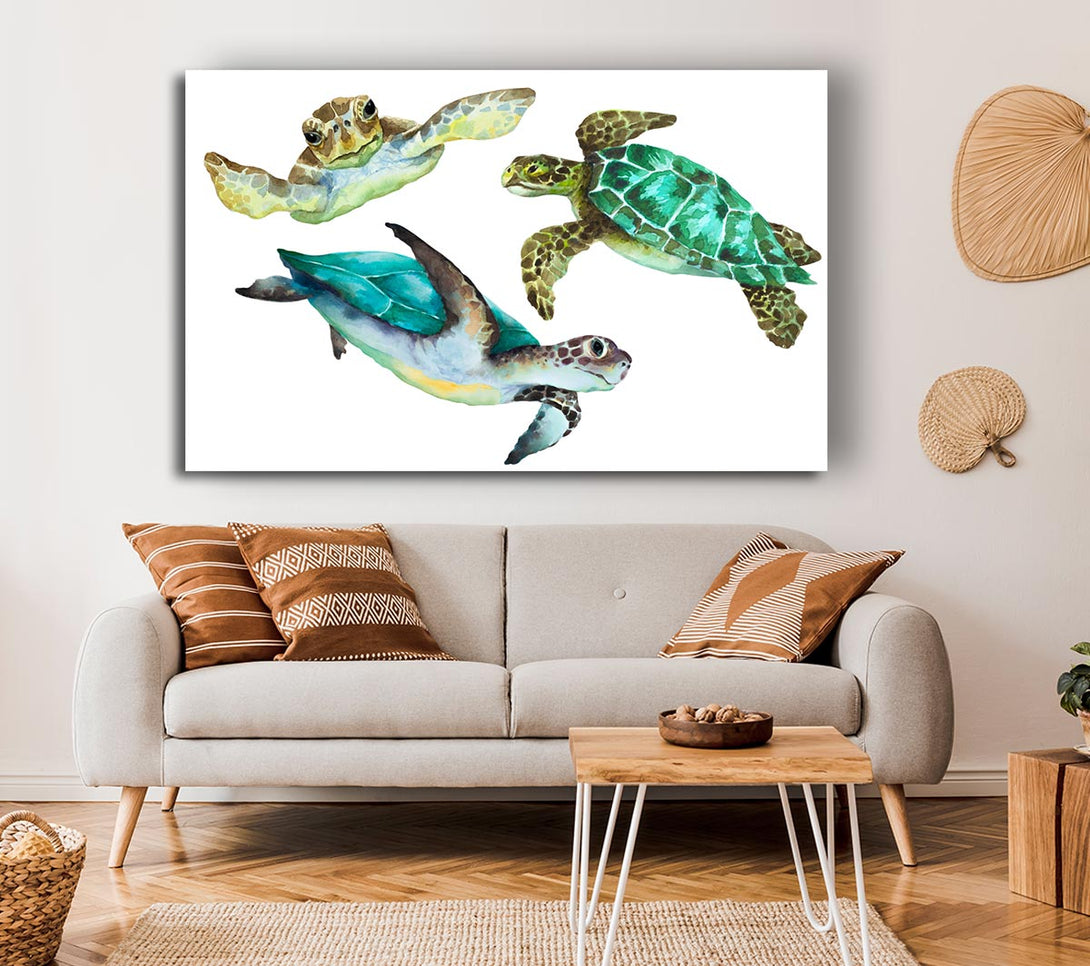 Picture of Seaturtle Love Canvas Print Wall Art