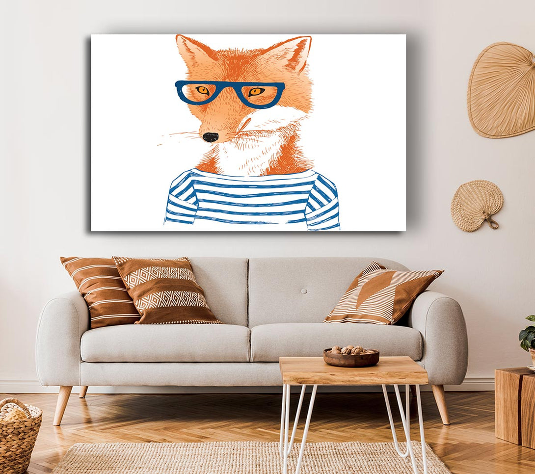 Picture of The Nerd Fox Canvas Print Wall Art