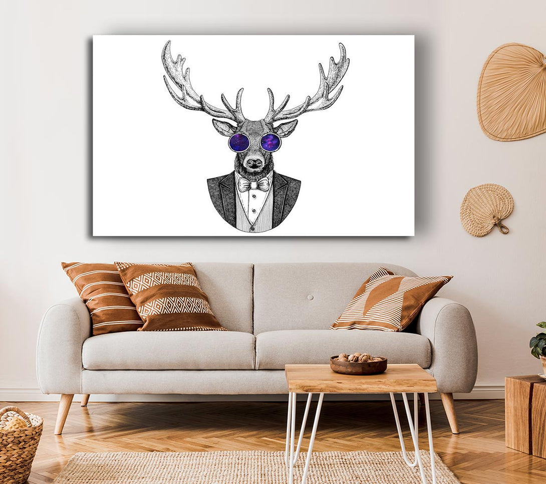 Picture of Glasses Deer Canvas Print Wall Art