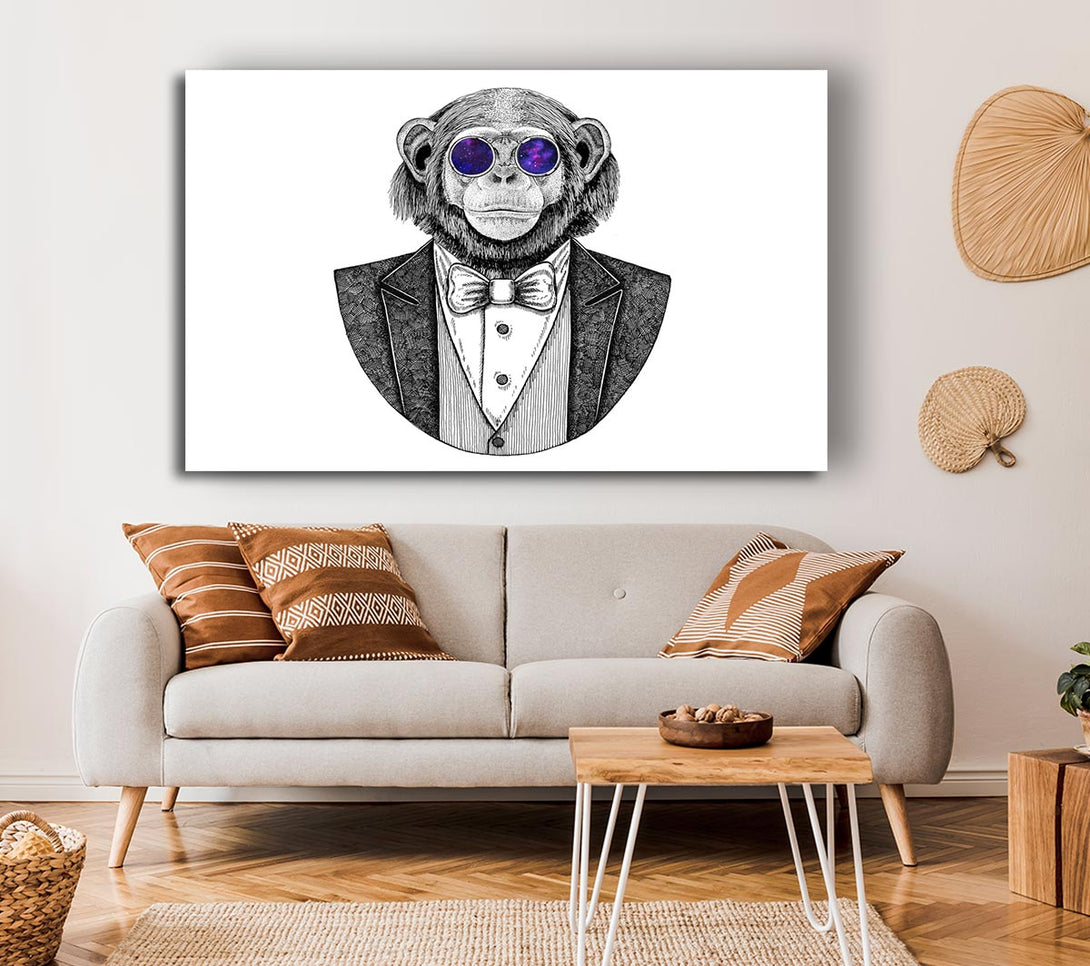 Picture of Glasses Chimpanzee Canvas Print Wall Art