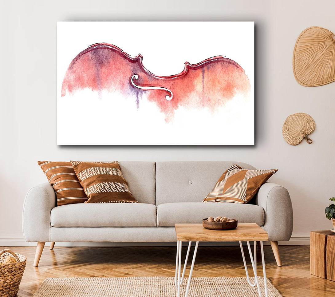 Picture of Violin Half Art Canvas Print Wall Art