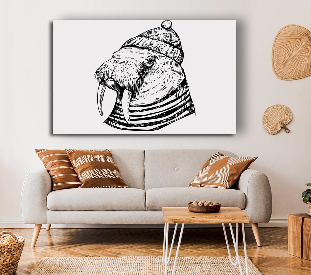 Picture of Hipster Walrus Canvas Print Wall Art