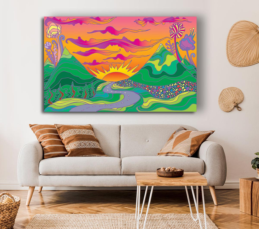 Picture of Psychedelic Landscape Canvas Print Wall Art