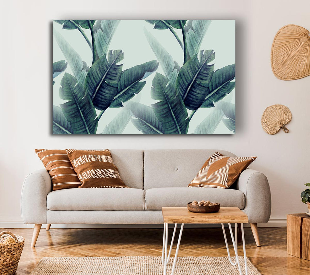 Picture of Green Banana Leaves Canvas Print Wall Art