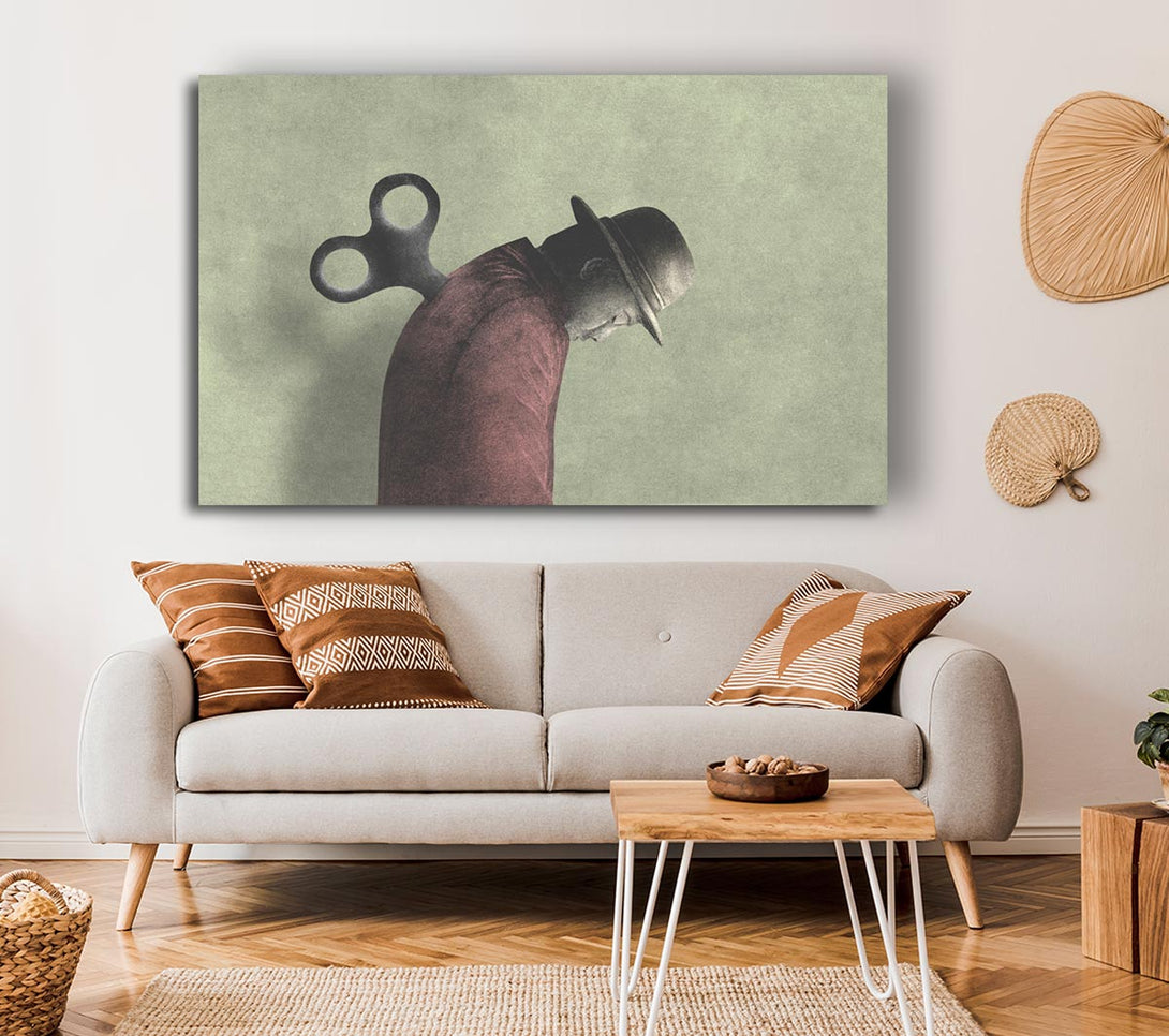 Picture of The Wind Up Man Canvas Print Wall Art