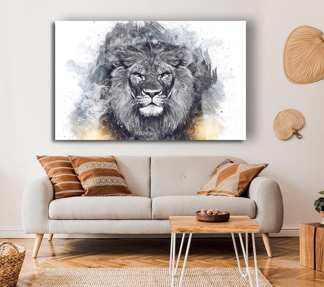 Picture of Lion Distortion Grunge Canvas Print Wall Art