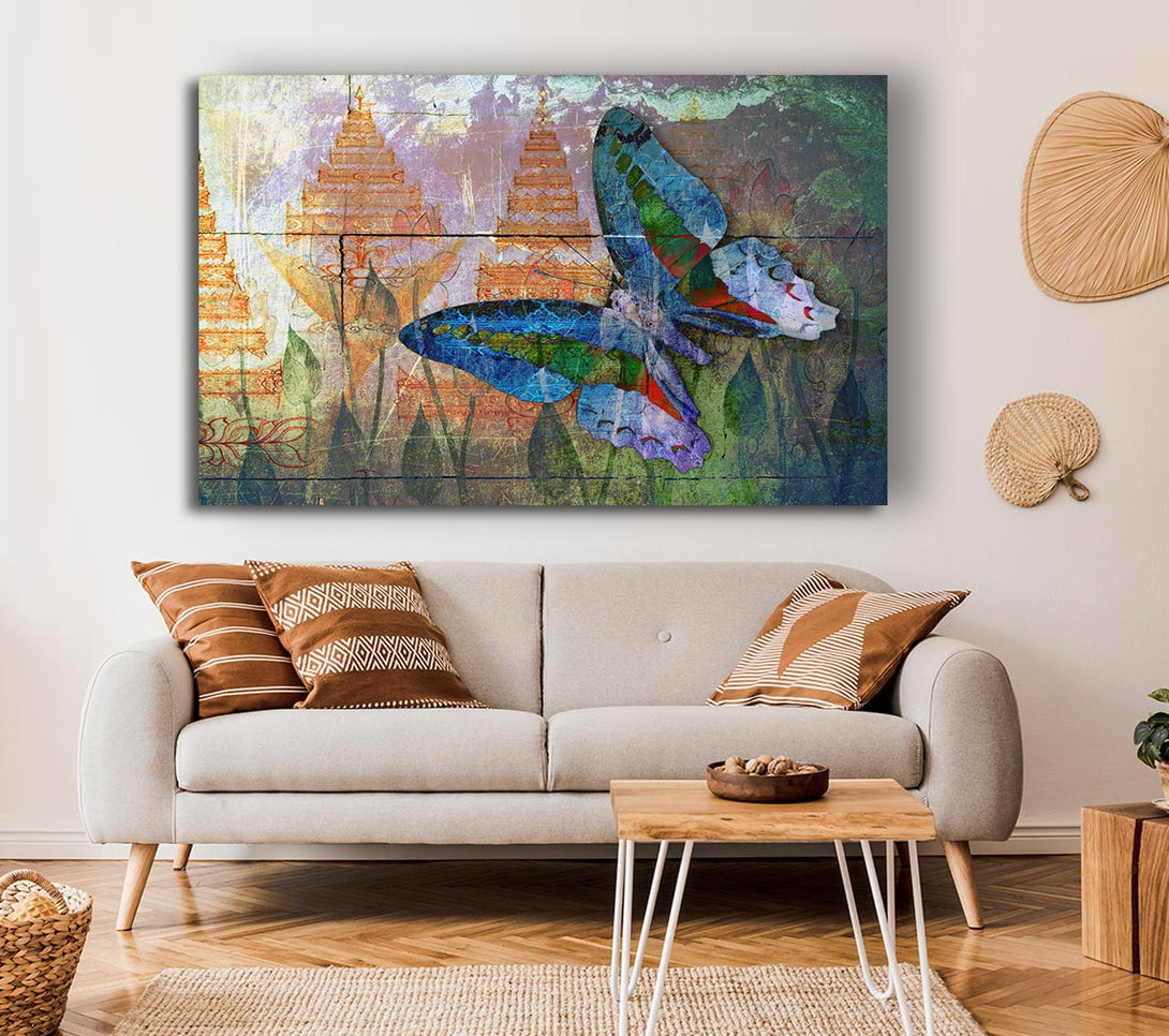 Picture of The Vivid Butterfly Grunge Canvas Print Wall Art