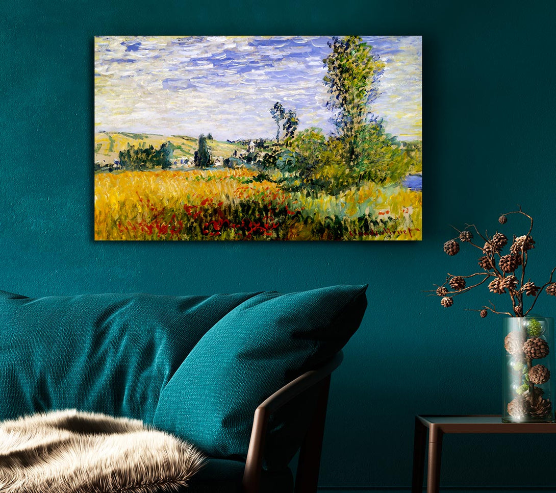 Picture of Claude Monet Fields Canvas Print Wall Art