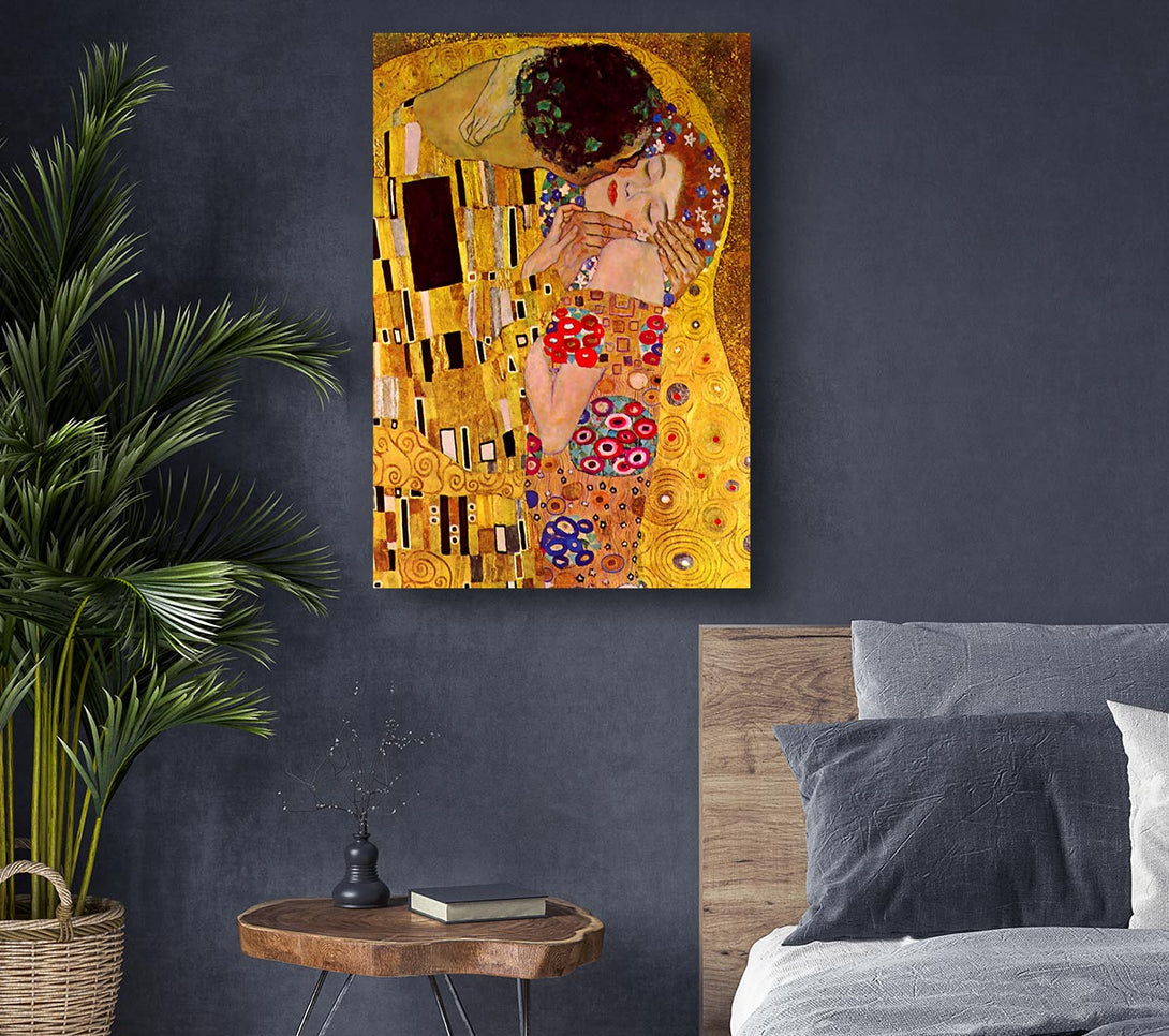 Picture of Klimt The Kiss Close Canvas Print Wall Art