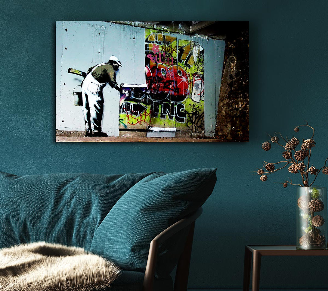 Picture of Grafitti Wallpaper Canvas Print Wall Art