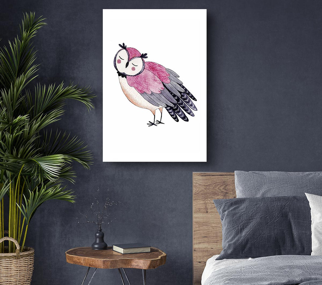 Picture of Pink Owl Canvas Print Wall Art