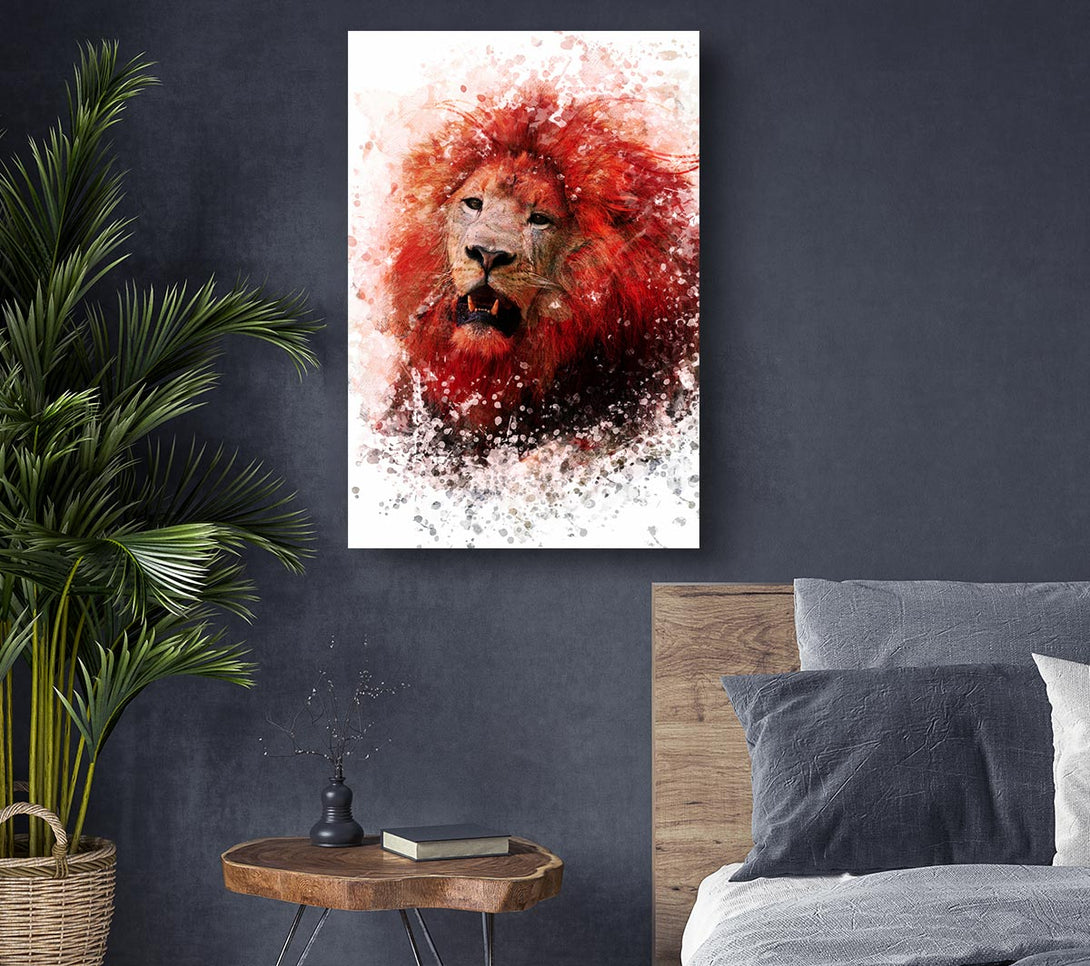 Picture of Red Lion Roar Canvas Print Wall Art