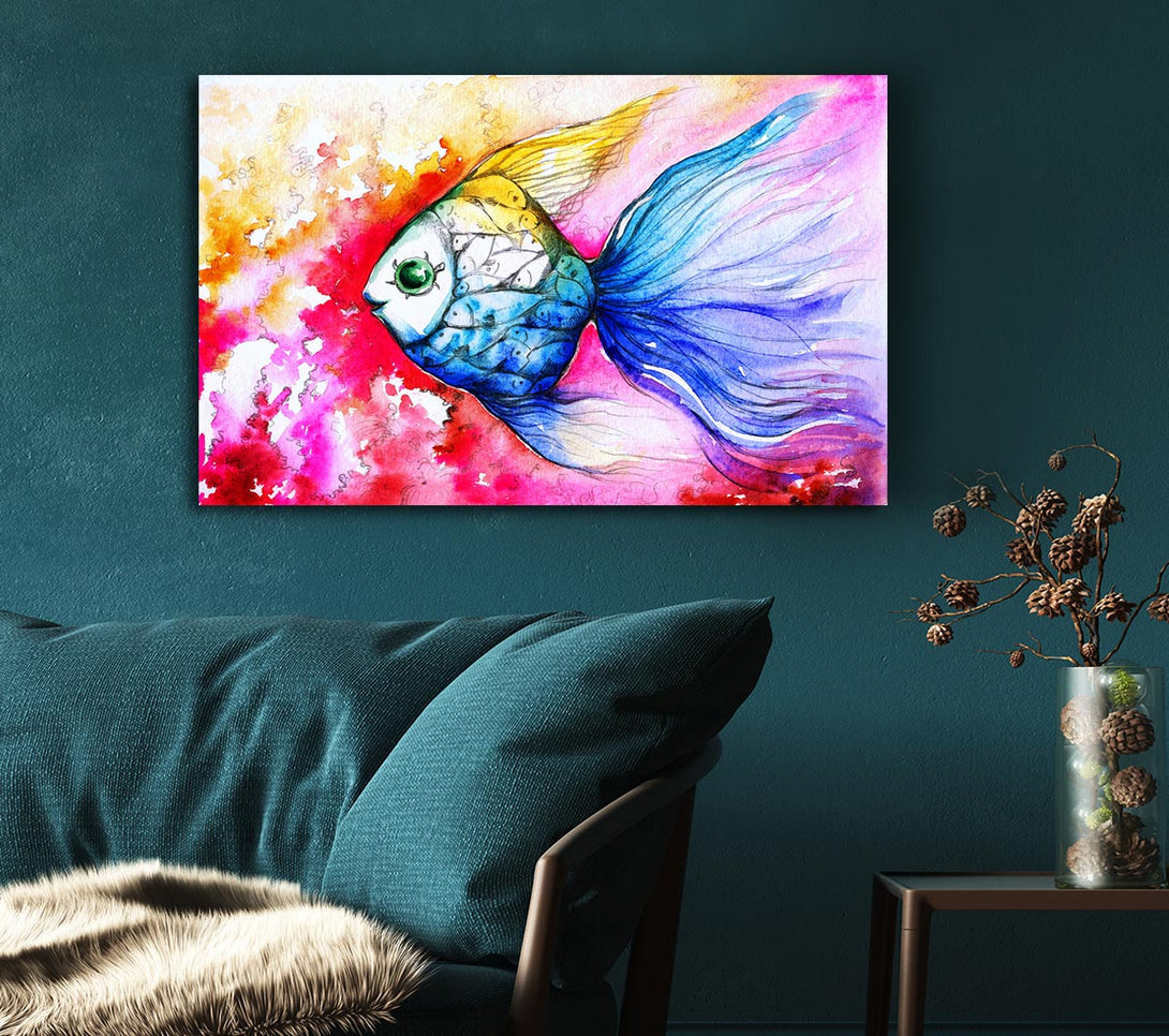 Picture of MultiColoured Fish Canvas Print Wall Art